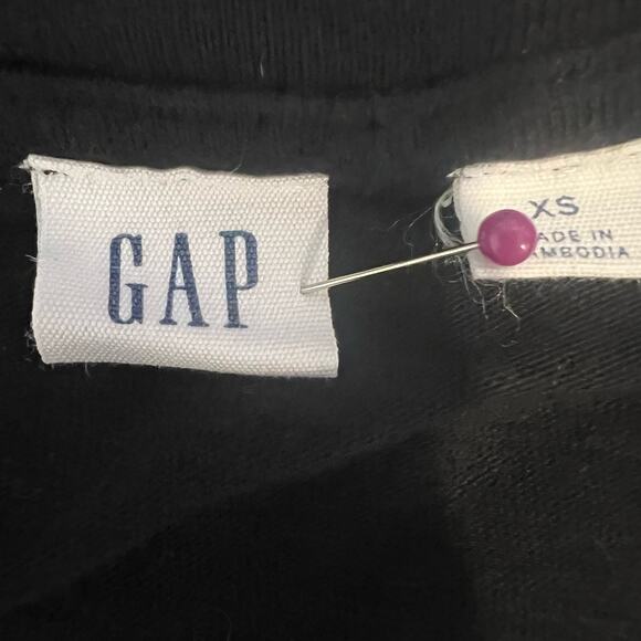 Gap Black T-shirt Baby Doll Ruffled Boho Chic Dress x Small - Picture 2 of 5